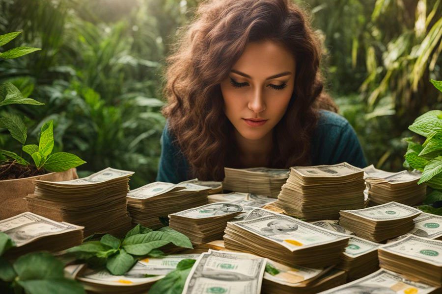 A woman with big cash
