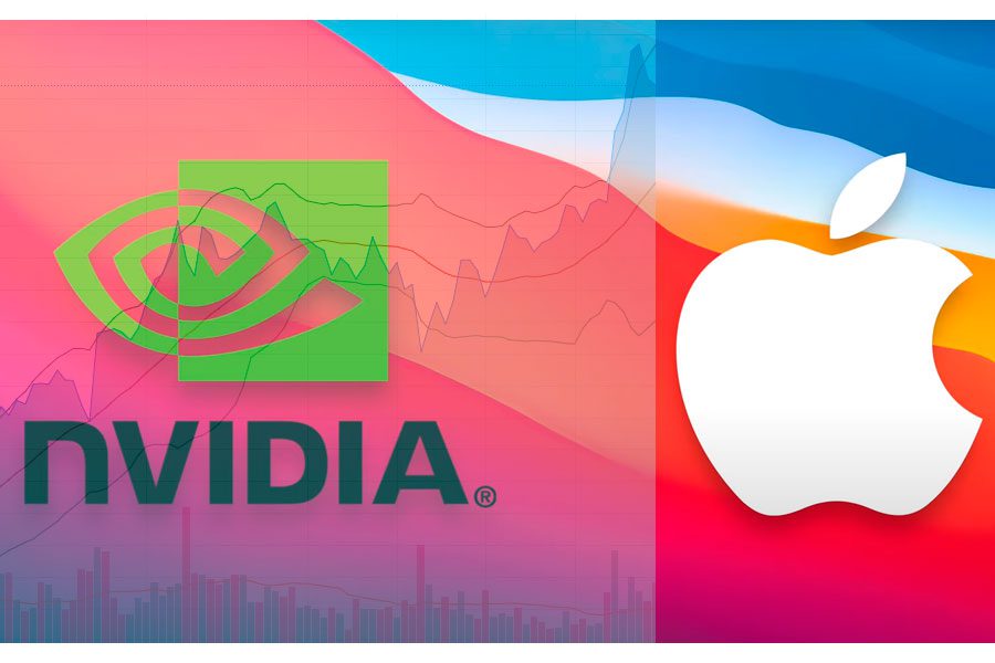 Nvidia's shares went up 7%, making its market value almost as big as Apple's